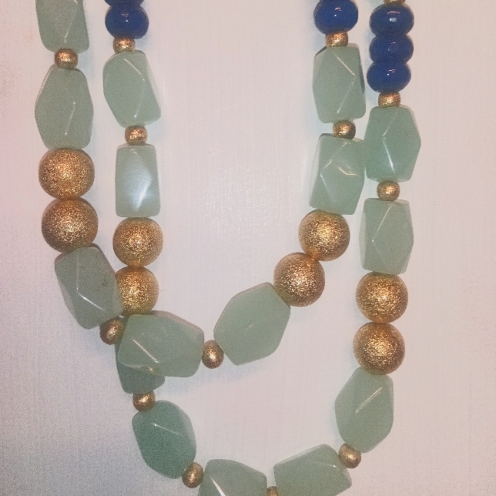 Estate double strand beaded necklace signed Whitley V